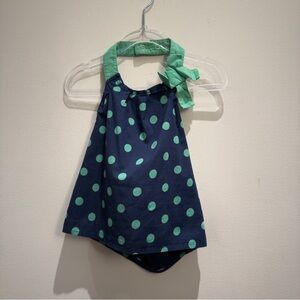 Old Navy Navy Blue & Green Polka Dot 18-34 Months